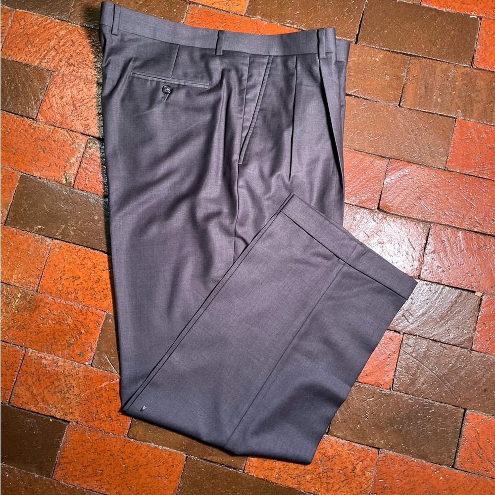 MEN 40 X 30-TROUSER PANTS PLEATED Daniel Cremieux/ dark gray 1036